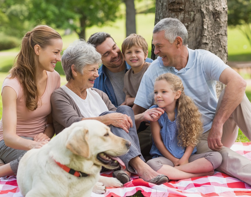 portrait of family standing together